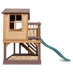 Lifespan Silverton Cubby House with 1.8m Slide - Green Lifespan Silverton Cubby House with 1.8m Slide - Green