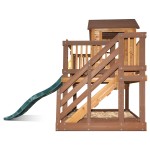 Lifespan Silverton Cubby House with 1.8m Slide - Green Lifespan Silverton Cubby House with 1.8m Slide - Green