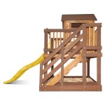 Lifespan Silverton Cubby House with 1.8m Slide - Yellow Lifespan Silverton Cubby House with 1.8m Slide - Yellow