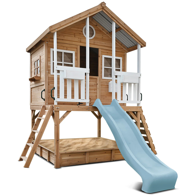 Lifespan Winchester Cubby House (Elevated 1.2m) with 2.2m Slide - Pastel Blue Lifespan Winchester Cubby House (Elevated 1.2m) with 2.2m Slide - Pastel Blue