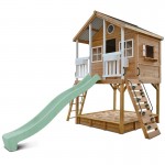 Lifespan Winchester Cubby House (Elevated 1.45m) with 3.0m Slide - Pastel Green Lifespan Winchester Cubby House (Elevated 1.45m) with 3.0m Slide - Pastel Green