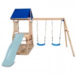 Lifespan Hazelbrook Swing Set & Playground with 1.8m Slide - Pastel Blue Lifespan Hazelbrook Swing Set & Playground with 1.8m Slide - Pastel Blue