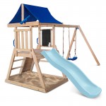 Lifespan Hazelbrook Swing Set & Playground with 1.8m Slide - Pastel Blue Lifespan Hazelbrook Swing Set & Playground with 1.8m Slide - Pastel Blue