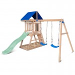 Lifespan Hazelbrook Swing Set & Playground with 1.8m Slide - Pastel Green Lifespan Hazelbrook Swing Set & Playground with 1.8m Slide - Pastel Green