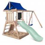 Lifespan Hazelbrook Swing Set & Playground with 1.8m Slide - Pastel Green Lifespan Hazelbrook Swing Set & Playground with 1.8m Slide - Pastel Green
