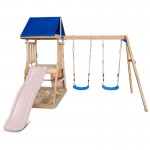 Lifespan Hazelbrook Swing Set & Playground with 1.8m Slide - Pastel Pink Lifespan Hazelbrook Swing Set & Playground with 1.8m Slide - Pastel Pink