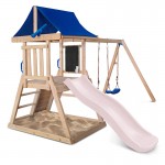 Lifespan Hazelbrook Swing Set & Playground with 1.8m Slide - Pastel Pink Lifespan Hazelbrook Swing Set & Playground with 1.8m Slide - Pastel Pink