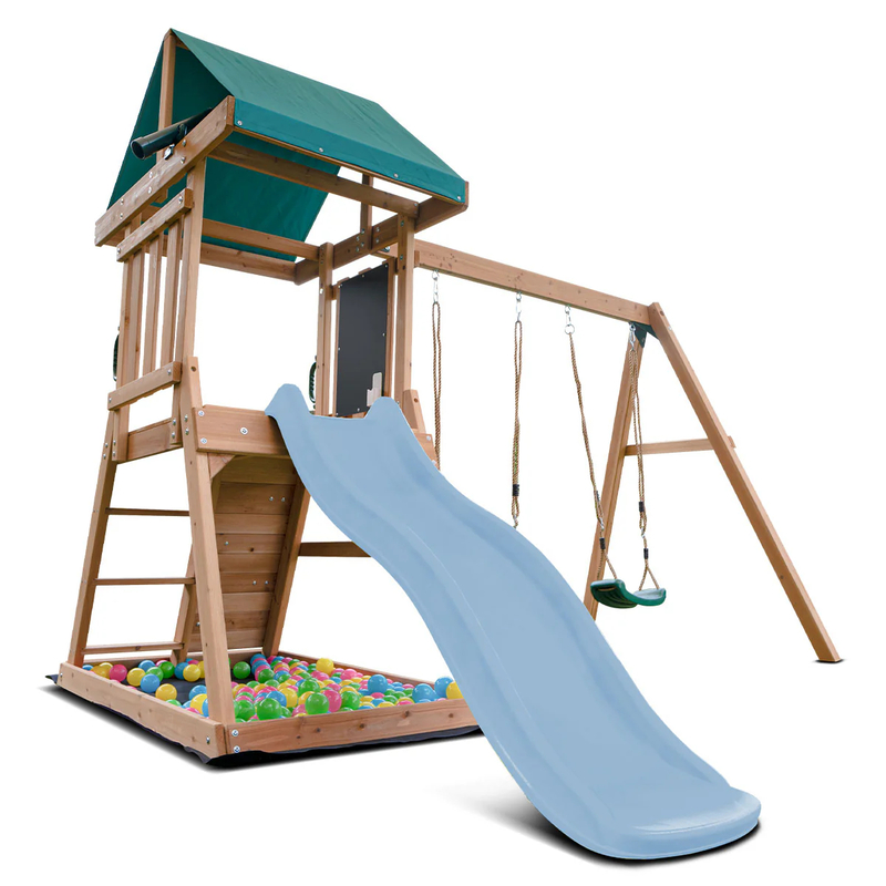 Lifespan Greenvale Play Centre with 1.8m Pastel Blue Slide Lifespan Greenvale Play Centre with 1.8m Pastel Blue Slide