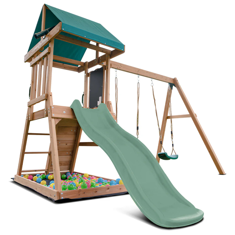 Lifespan Greenvale Play Centre with 1.8m Pastel Green Slide Lifespan Greenvale Play Centre with 1.8m Pastel Green Slide