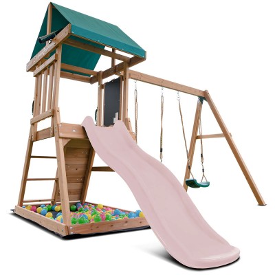 Lifespan Greenvale Play Centre with 1.8m Pastel Pink Slide
