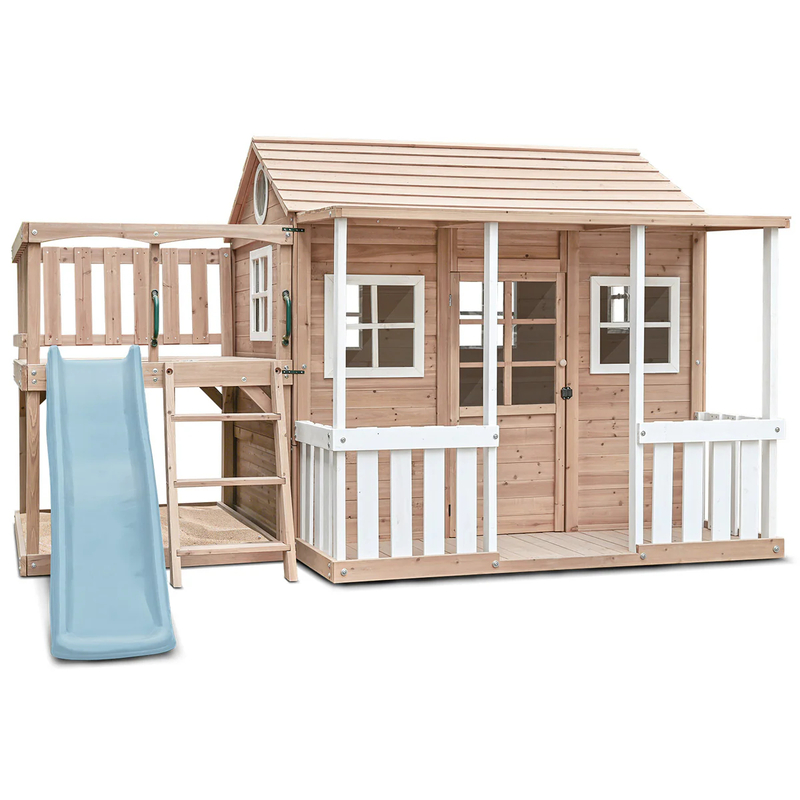 Lifespan Kids Finley Cubby House with 1.8m Pastel Blue Slide Lifespan Kids Finley Cubby House with 1.8m Pastel Blue Slide