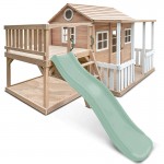Lifespan Kids Finley Cubby House with 1.8m Pastel Green Slide