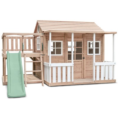 Lifespan Kids Finley Cubby House with 1.8m Pastel Green Slide