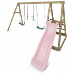Lifespan Winston 4 Station Swing with 1.8m Pastel Pink Slide Lifespan Winston 4 Station Swing with 1.8m Pastel Pink Slide