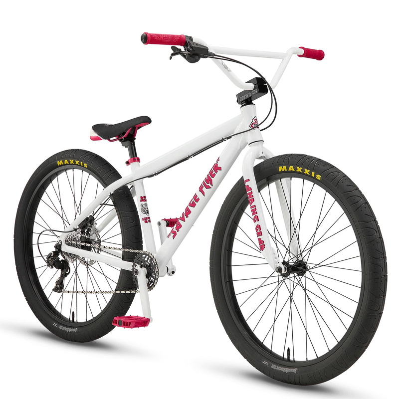 SE Bikes Savage Flyer 27.5" Cruiser BMX Bike - White Maiden SE Bikes Savage Flyer 27.5" Cruiser BMX Bike - White Maiden