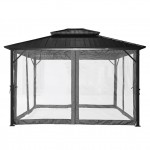 Yardtopia Aspendale Metal Gazebo Set with Mosquito Netting and Curtain Yardtopia Aspendale Metal Gazebo Set with Mosquito Netting and Curtain