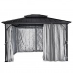 Yardtopia Aspendale Metal Gazebo Set with Mosquito Netting and Curtain Yardtopia Aspendale Metal Gazebo Set with Mosquito Netting and Curtain