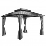 Yardtopia Aspendale Metal Gazebo Set with Mosquito Netting and Curtain Yardtopia Aspendale Metal Gazebo Set with Mosquito Netting and Curtain