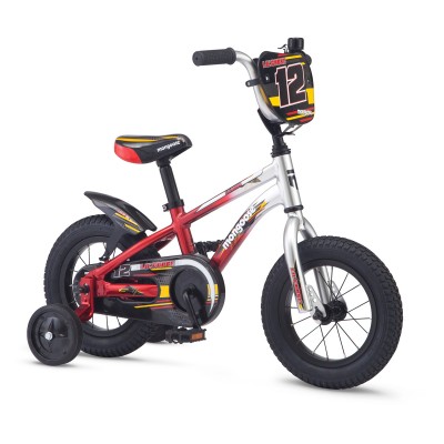 Mongoose Lilgoose 12" Kids Boys BMX Bike - Silver/Red