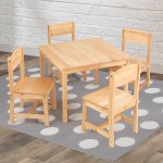 Kidkraft Kids Farmhouse Table & 4 Chairs - Natural