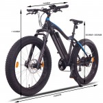 NMC Aspen Fat Electric Mountain Bike 250W 48V 13Ah E-MTB 26" - Black NMC Aspen Fat Electric Mountain Bike 250W 48V 13Ah E-MTB 26" - Black