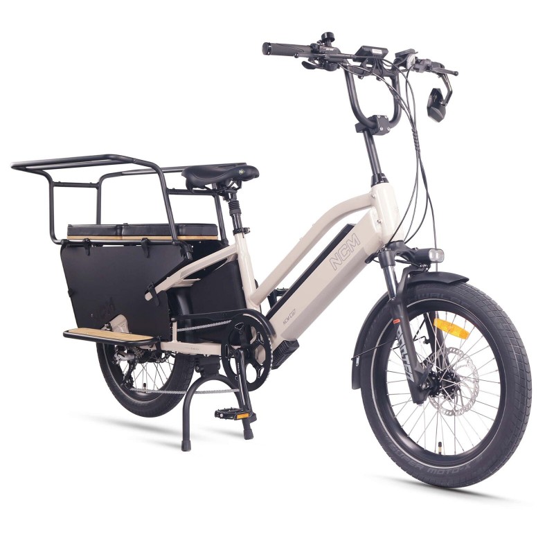 NCM CG7 Step-Thru Cargo E-Bike 250W 48V 19Ah Electric Bike 20" - Sand NCM CG7 Step-Thru Cargo E-Bike 250W 48V 19Ah Electric Bike 20" - Sand