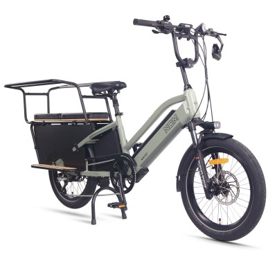 NCM CG7 Step-Thru Cargo E-Bike 250W 48V 19Ah Electric Bike 20" - Sage Green