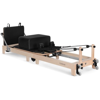 Lifespan Fitness Contour Folding Wooden Pilates Reformer Machine - Black
