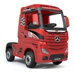 Little Riders Mercedes Benz Actros Race Truck 12V Electric Kids Ride On - Red