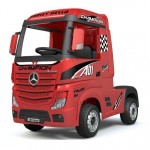 Little Riders Mercedes Benz Actros Race Truck 12V Electric Kids Ride On - Red