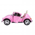 Little Riders Volkswagen VW Beetle 12V Licensed Kids Ride On Car with Remote - Pink