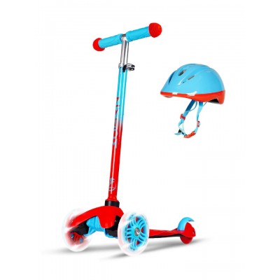Zycom Kids Zipper Scooter with certified helmet - Red/Blue