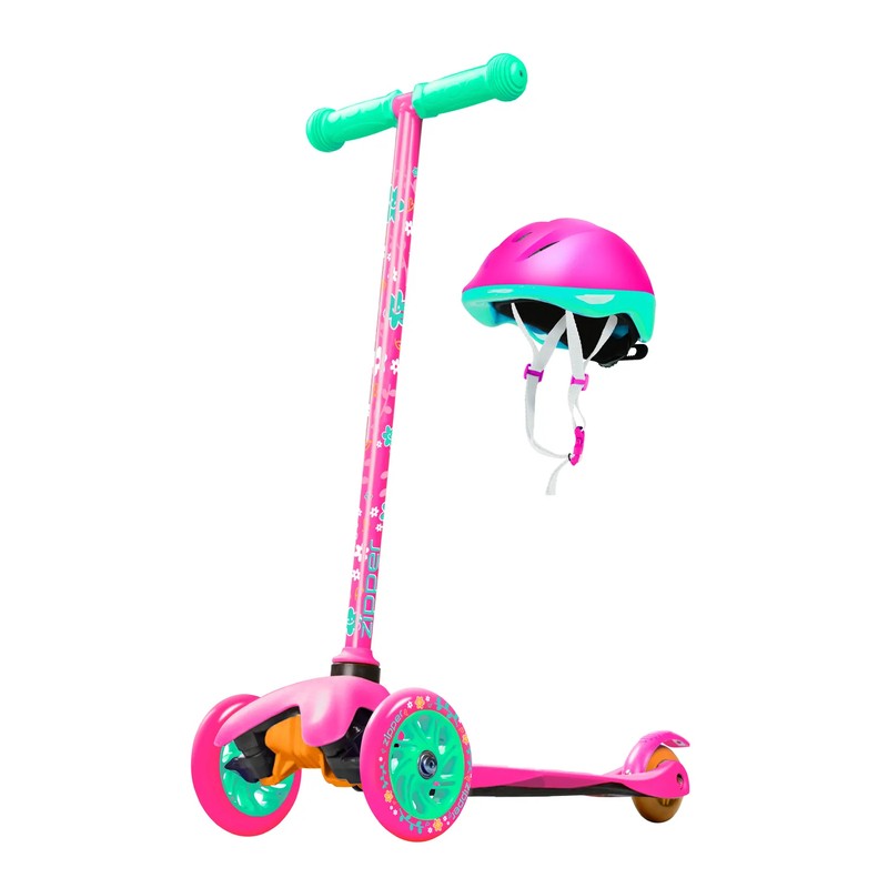 Madd Gear Zipper Z1 Scooter & Helmet Combo - Pink Flower Madd Gear Zipper Z1 Scooter & Helmet Combo - Pink Flower