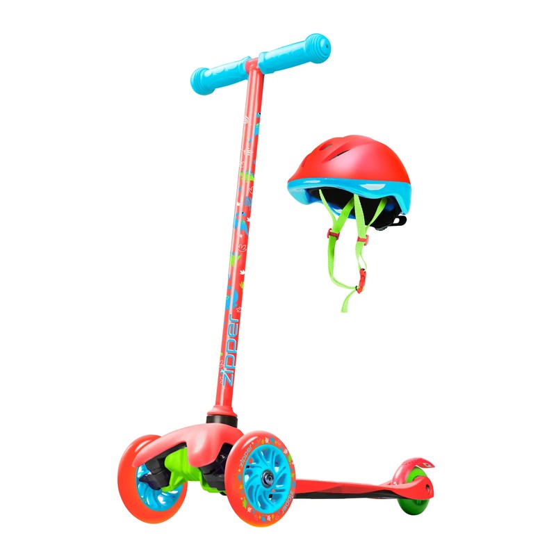 Madd Gear Zipper Z1 Scooter & Helmet Combo - Red Dino Madd Gear Zipper Z1 Scooter & Helmet Combo - Red Dino