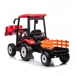 Go Skitz 24V Tractor with Roof and Trailer - Red