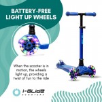 I-GLIDE 3 Wheel Kids Scooter Blue/Blue with Basket