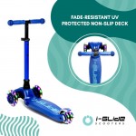 I-GLIDE 3 Wheel Kids Scooter Blue/Blue with Ribbons