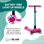 I-GLIDE 3 Wheel Kids Scooter Pink/Aqua with Unicorn Head