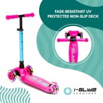 I-GLIDE 3 Wheel Kids Scooter Pink/Aqua with Toddler Seat