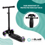 I-GLIDE 3 Wheel Kids Scooter Black with Ribbons
