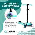 I-GLIDE 3 Wheel Kids Scooter Aqua with Ribbons