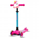 I-GLIDE 3 Wheel Kids Scooter Pink/Aqua with Unicorn Head