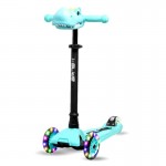 I-GLIDE 3 Wheel Kids Scooter Aqua with Dino Head