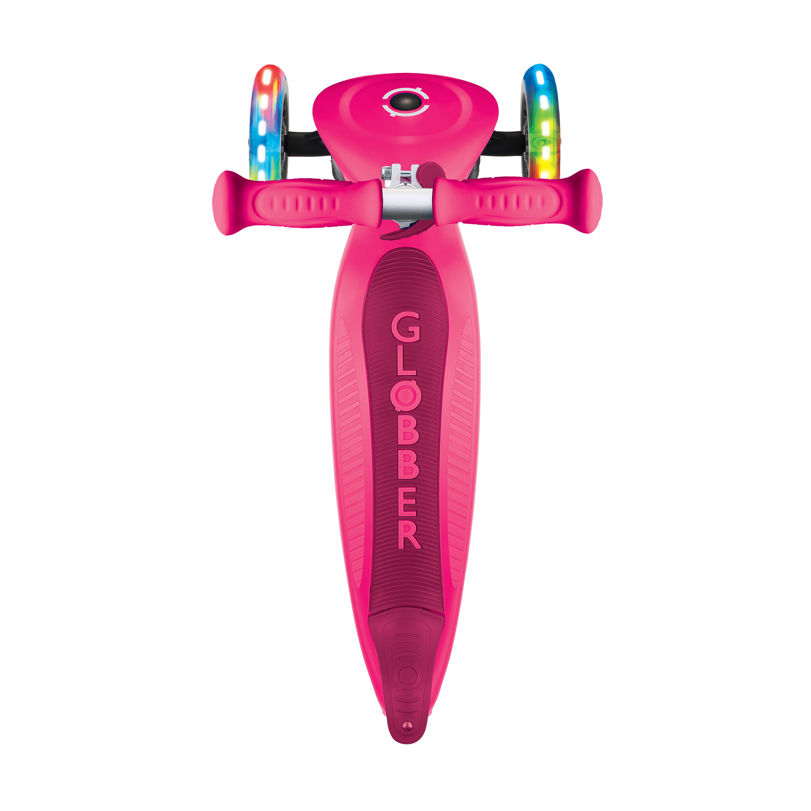 Globber Primo Foldable Lights Scooter Neon Pink