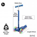 Zinc Non Folding T-Motion Strobe Junior Tri Scooter Blue