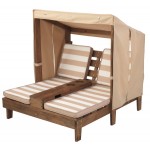 KidKraft Double Chaise Lounge with Cup Holders - Oatmeal