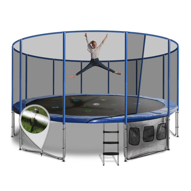 OZ Trampolines Summit Round 16 Ft. Above Ground Trampoline - Blue OZ Trampolines Summit Round 16 Ft. Above Ground Trampoline - Blue