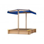 Keezi Fir Wood Canopy Outdoor Sand Box Set Sand Pit - Natural Wood