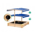 Keezi Fir Wood Canopy Outdoor Sand Box Set Sand Pit - Natural Wood Keezi Fir Wood Canopy Outdoor Sand Box Set Sand Pit - Natural Wood