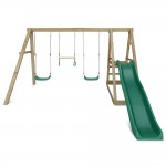Lifespan Winston 4-Station Timber Swing Set with Green Slide
